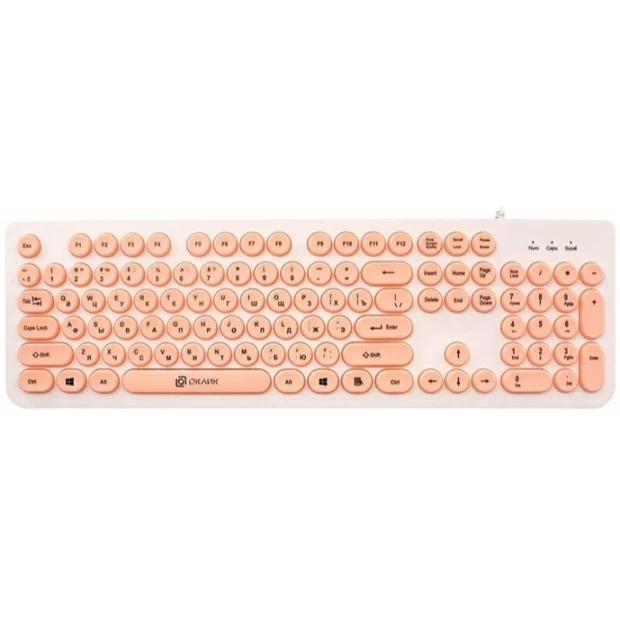 Клавиатура Oklick 400MR (белый/розовый)